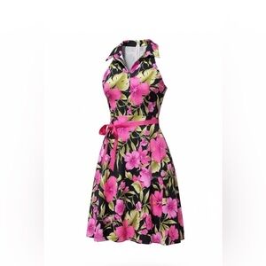 Scarlett Pink Tropical Floral Button Front Dress – Size 13/14